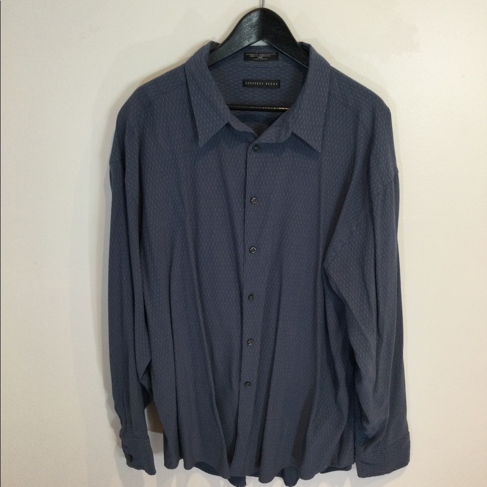 Geoffrey Beene Blue Casual Button Down Shirt